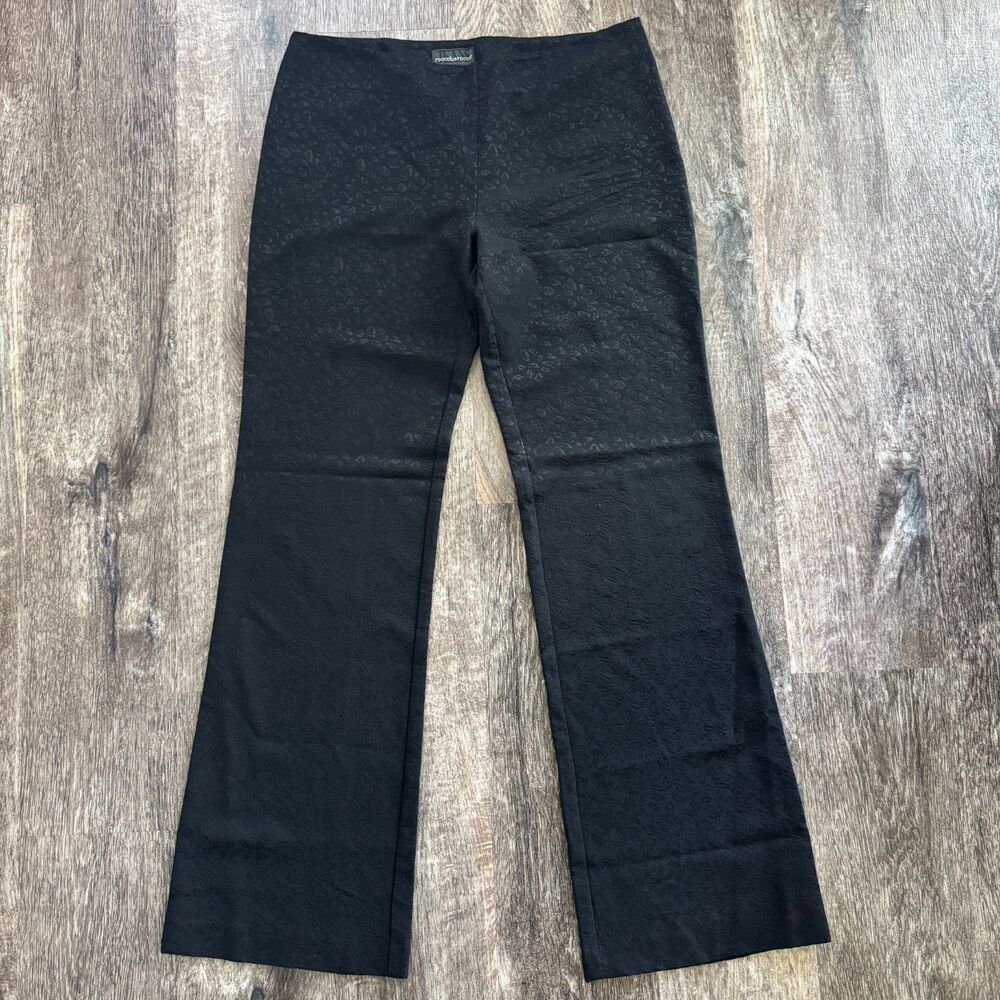 Roccobarocco Jeans Italy Black Cheetah print vintage pants - 34 in waist